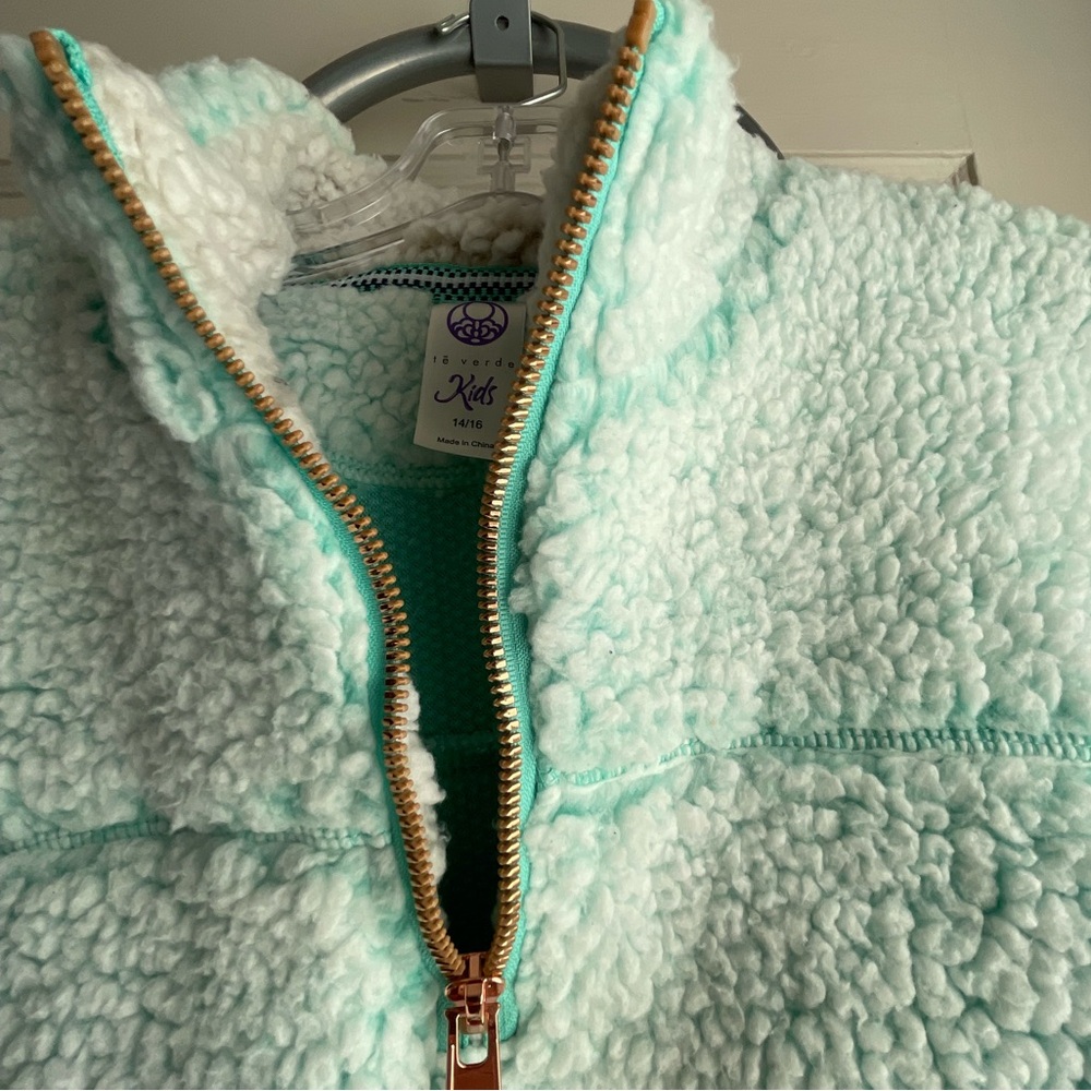 Comfy zipper sweatshirt- mint green